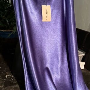 Shiny Purple Satin Fabric